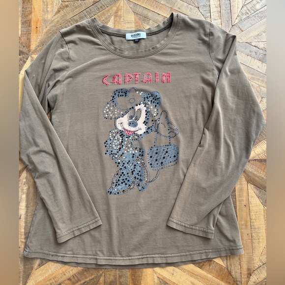 Disney Tops - Moschino Disney Minnie Mouse Rhinestone Long Sleeve TShirt